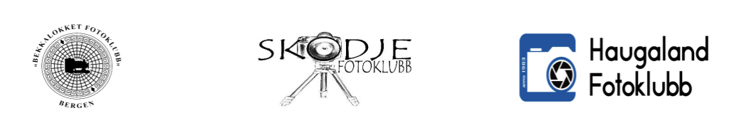 Logoene til Bekkalokket Fotoklubb, Skodje Fotoklubb og Haugaland Fotoklubb
